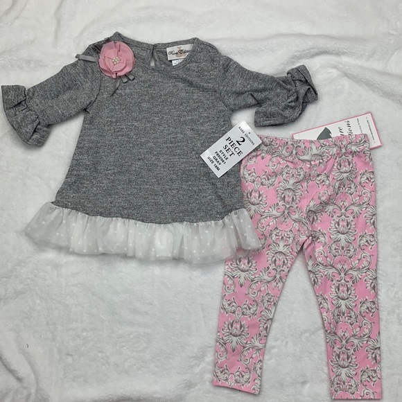 RARE EDITIONS Baby Girls Hacci Knit Legging Set Size 18M - Picture 2 of 12
